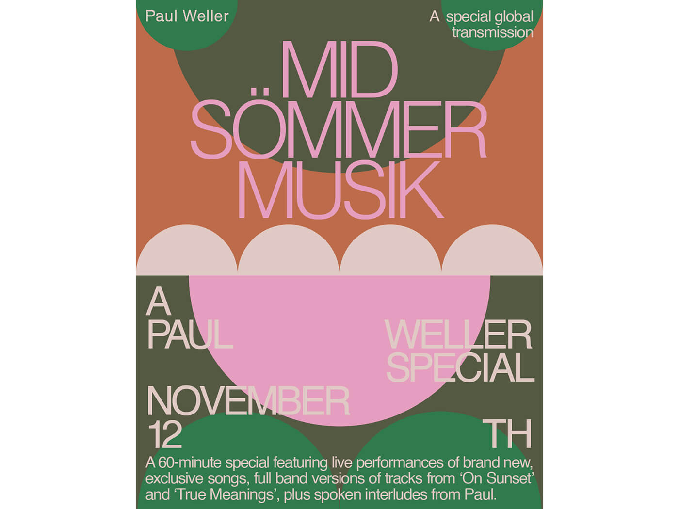 Paul Weller announces live special, Mid-Sömmer Musik